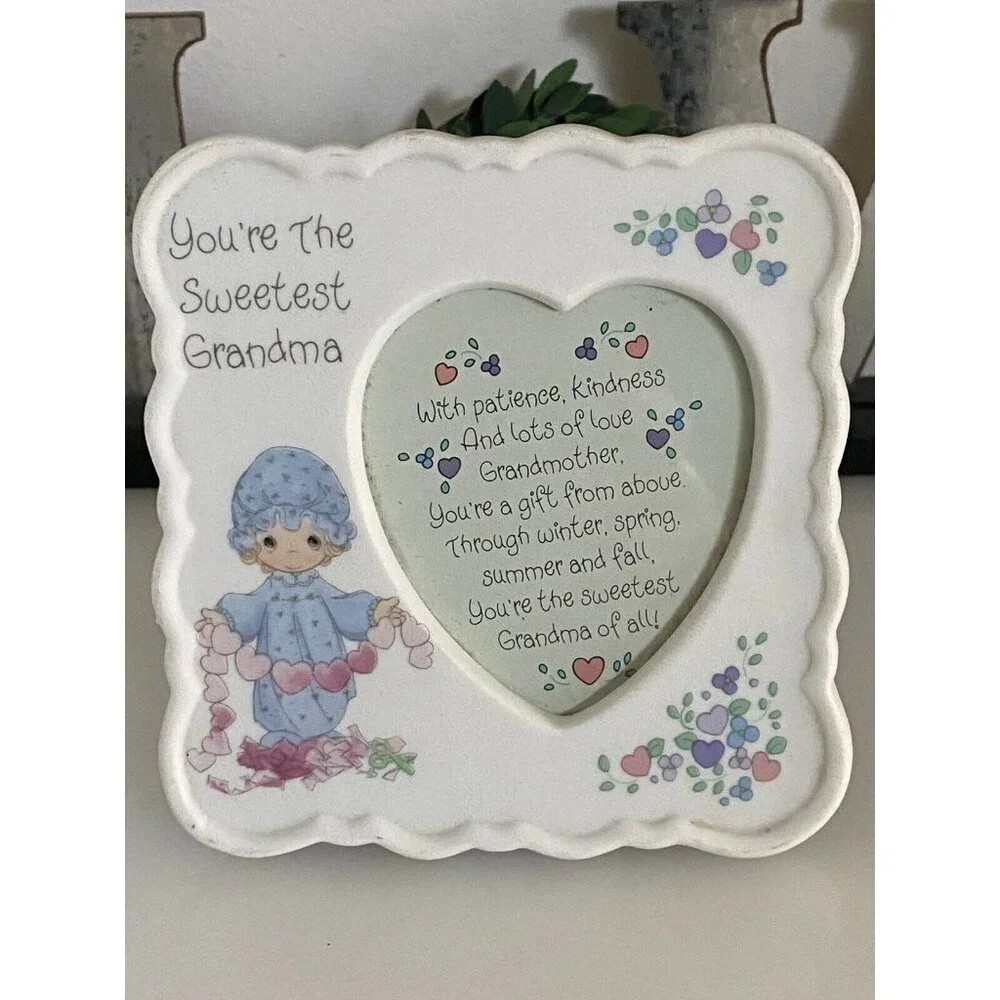 Vintage Enesco Precious Moments You're the‎ Sweetest Grandma Picture Frame 1993